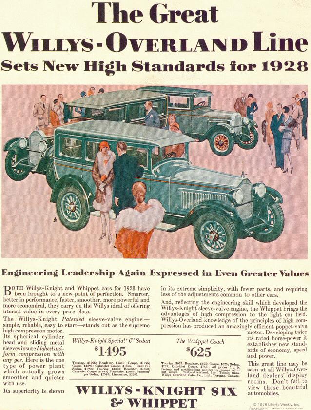 1928 Willys Auto Advertising